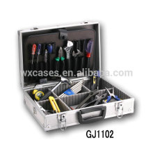 Boîte à outils en aluminium portable avec rabattables outil Pallet et compartiments réglables à l’intérieur